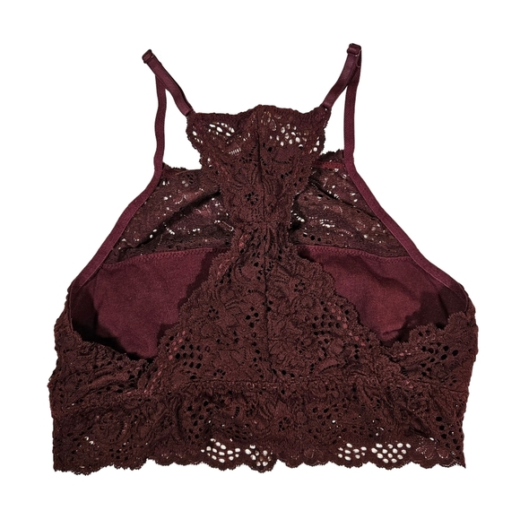 Aeri Racerback Lace Bralette, Burgundy, Medium - Picture 6 of 10